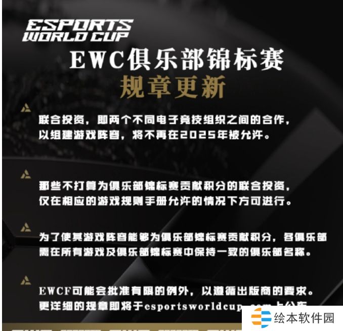 EWC电竞世界杯：不再允许两个不同电竞组织合作以组建游戏阵容