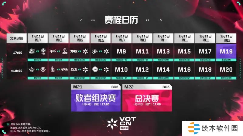 VCT CN启点赛1月11日揭幕战：TYL对阵TEC，XLG对阵WOL